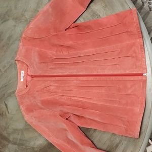 Yvonne la Marie For Revue Leather Suede Jacket. L Gorgeous Pumpkin